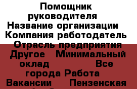Помощник руководителя › Название организации ­ Компания-работодатель › Отрасль предприятия ­ Другое › Минимальный оклад ­ 100 000 - Все города Работа » Вакансии   . Пензенская обл.,Заречный г.